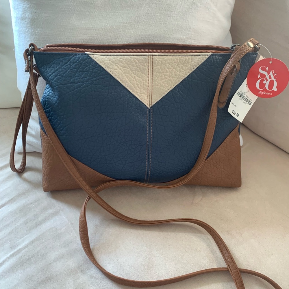 Women's Blue, Brown and Cream colors Crossbody Bag